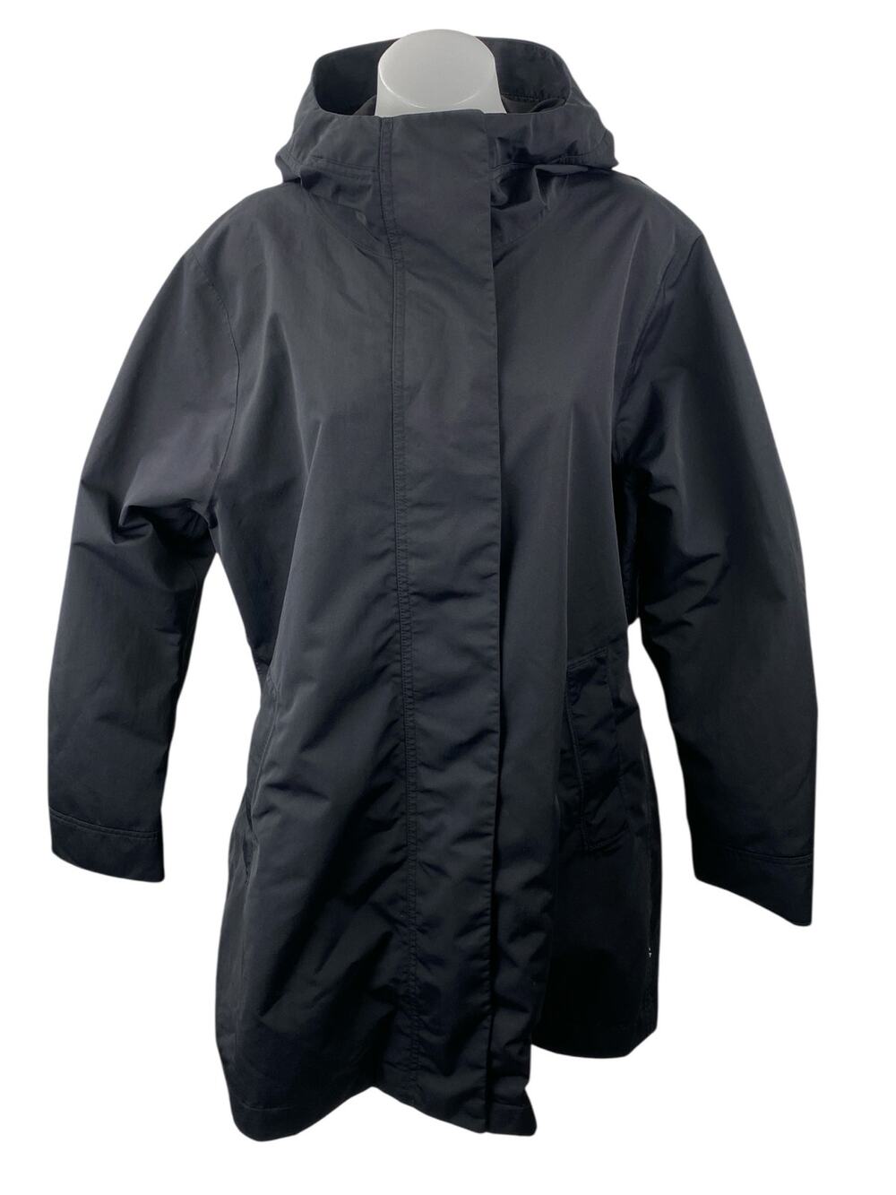 Athleta Women's Black Long Sleeve Hooded Hiking Hunting Athletic Coat Jacket XL
